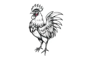 combat rooster tattoo idea