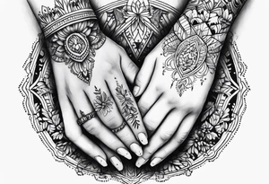 Girls holding hands tattoo idea
