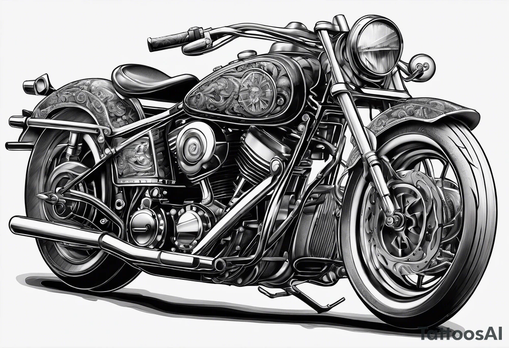motorcycle engine tattoo idea