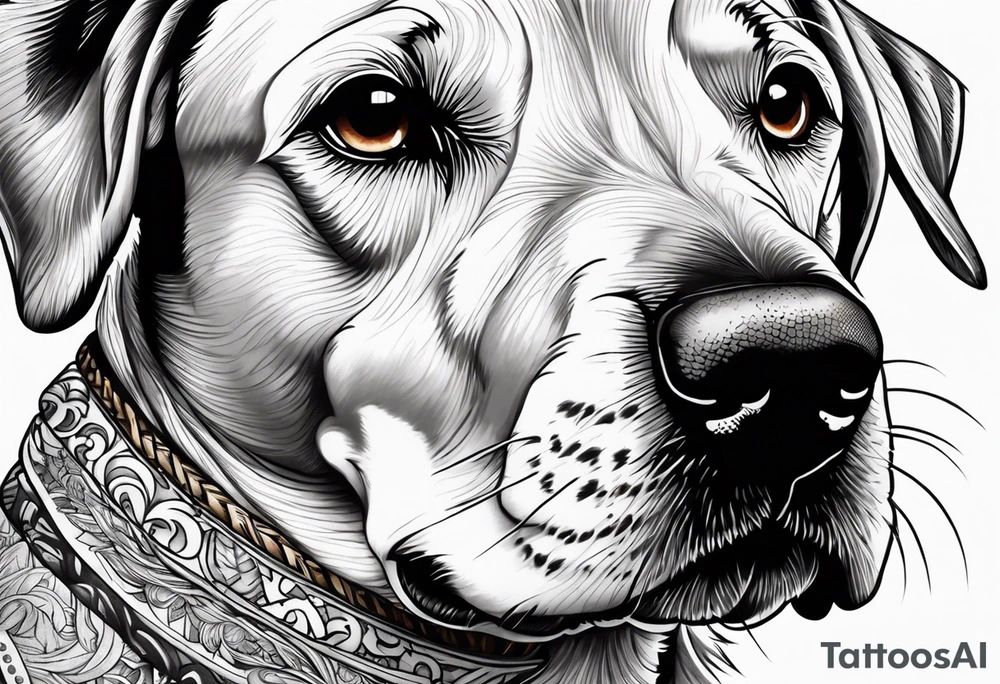 dog wearing a smoking tattoo idea
