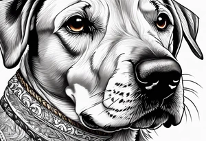 dog wearing a smoking tattoo idea