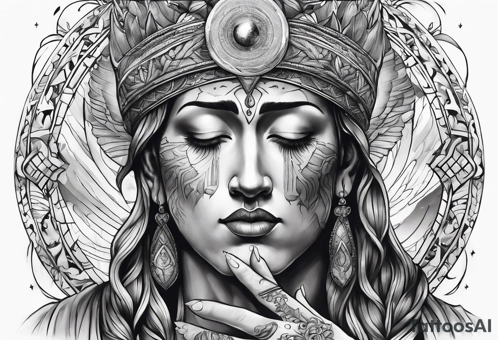 god holding the world in his hands crying tattoo idea