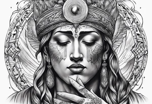 god holding the world in his hands crying tattoo idea
