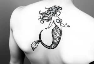 realistic mermaid tattoo idea