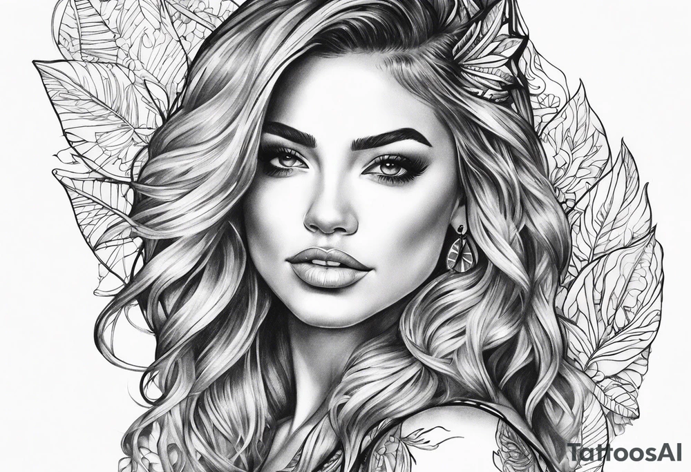 Woman in bikini tattoo idea