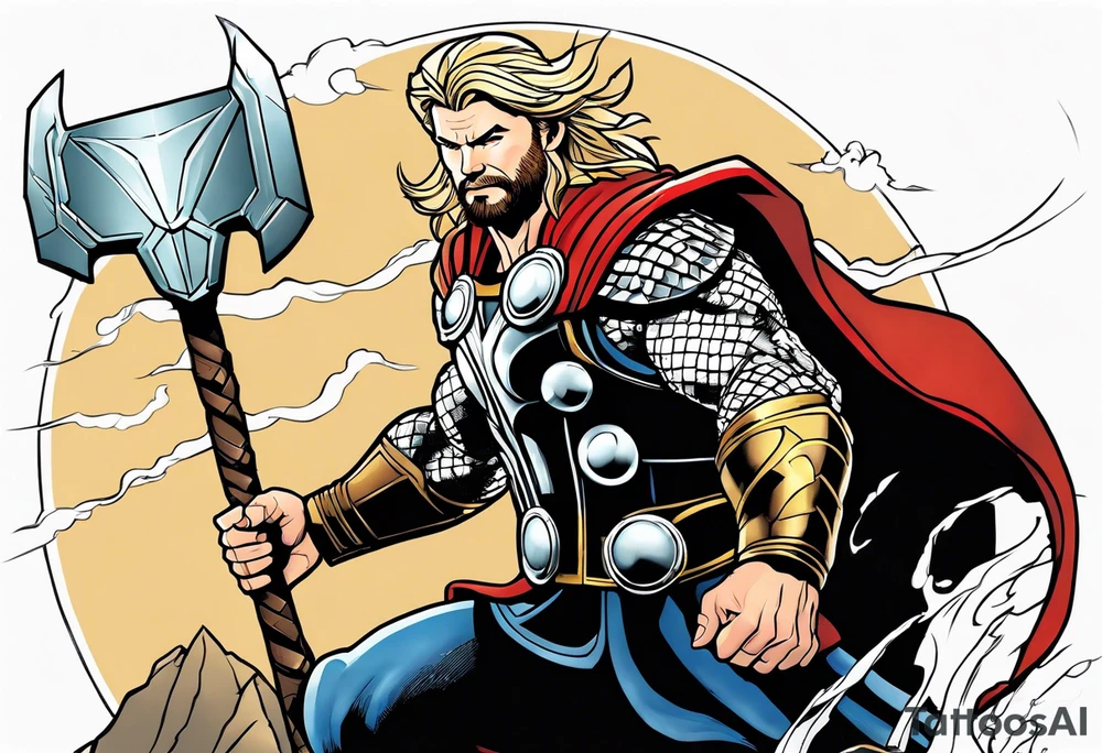The Mighty Thor that looks like the Chris Hemsworth version tattoo idea