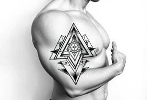 Geometry triangles with ethernal symbol tattoo idea