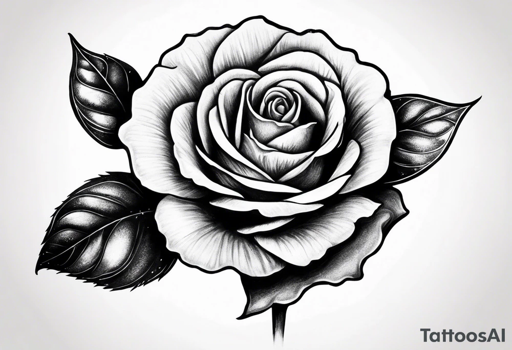 Small Rose with stem tattoo tattoo idea