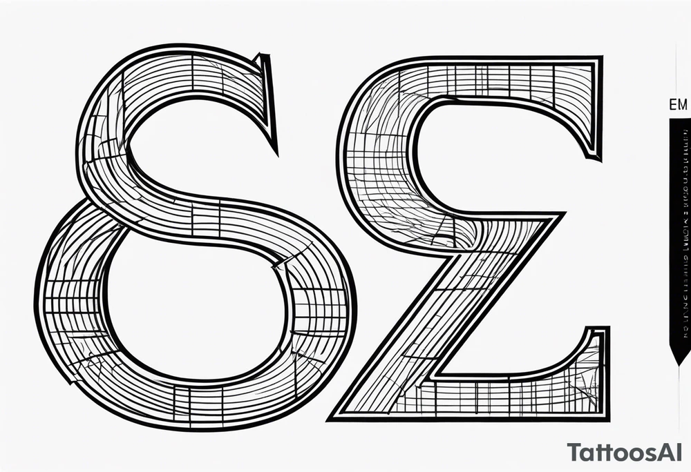 letters “ E S C M” meshed together tattoo idea
