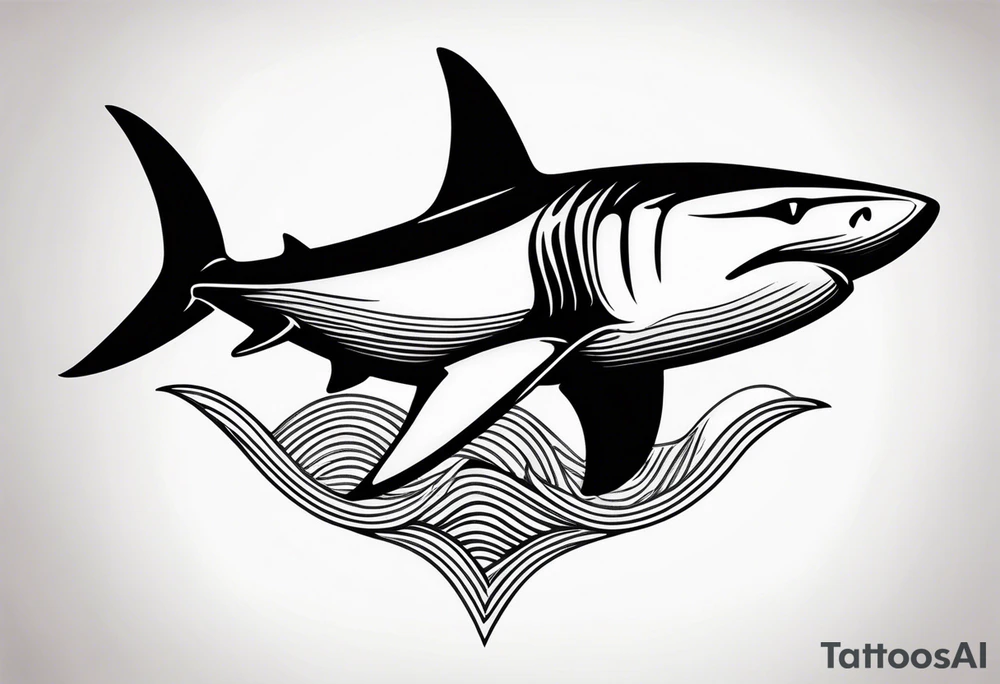 Stylized Shark Fin tattoo idea