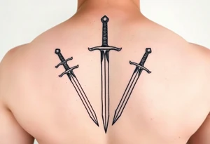 Virgo and sagittarius three swords tattoo idea