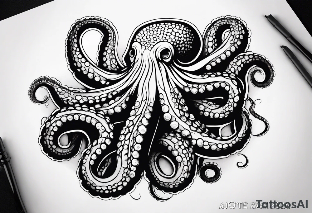 octopus holding a corn cob tattoo idea