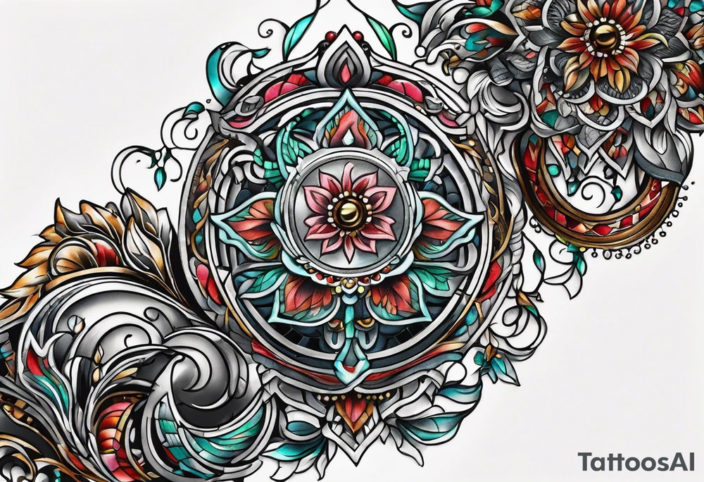 embroidered ornament tattoo idea