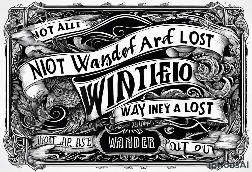 Words saying Not All Those Who Wander Are Lost, They Are Searching For A Way Out tattoo idea
