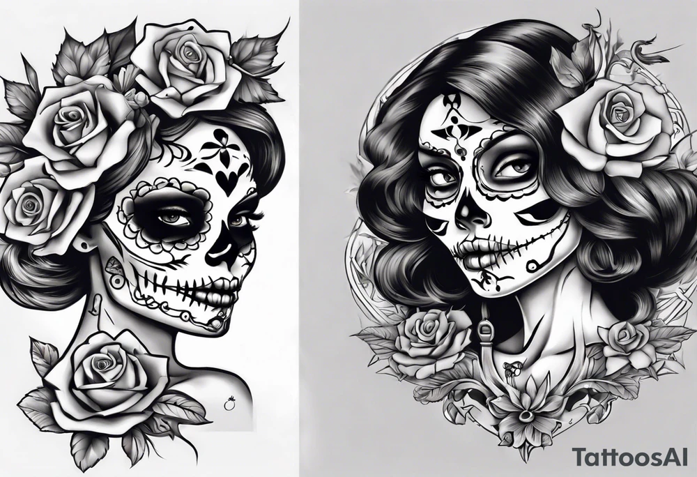 Catrina y catrin enamorados tattoo idea