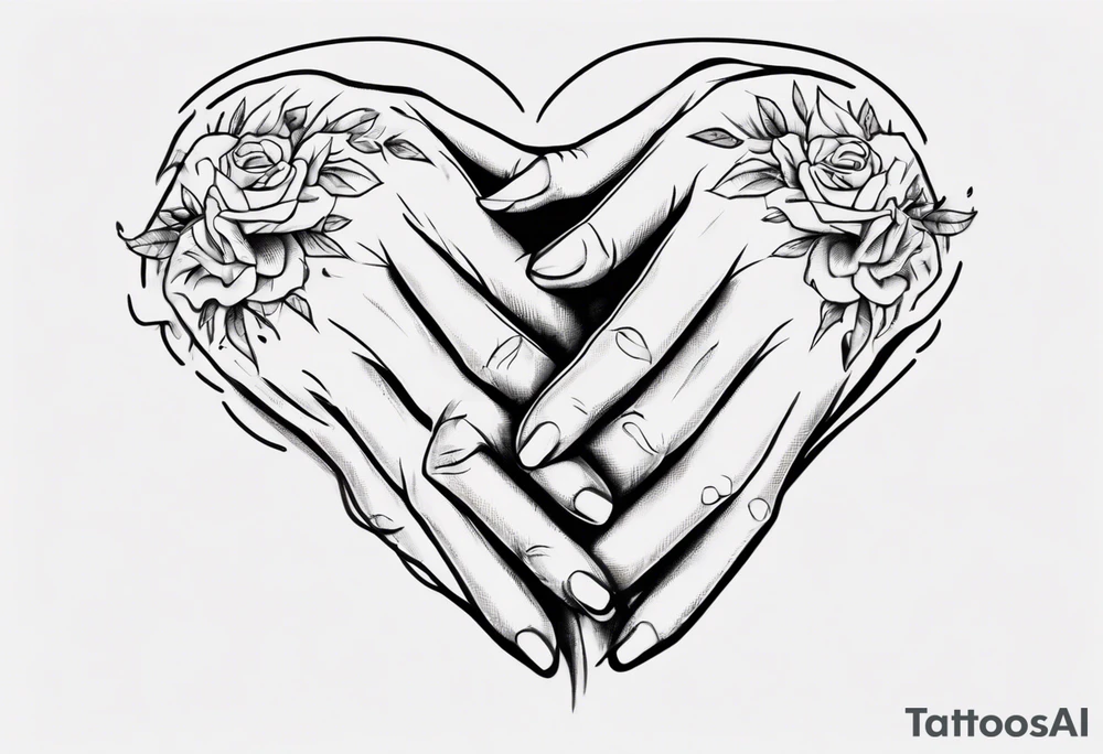 Really simple, only a few lines 
and clean tattoo of . two hands holding in love tattoo idea