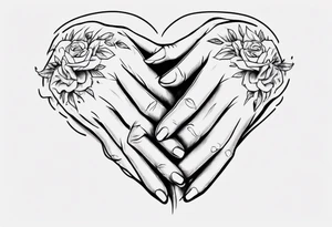 Really simple, only a few lines 
and clean tattoo of . two hands holding in love tattoo idea