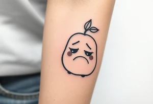 Cartoon potato with sad face tattoo idea