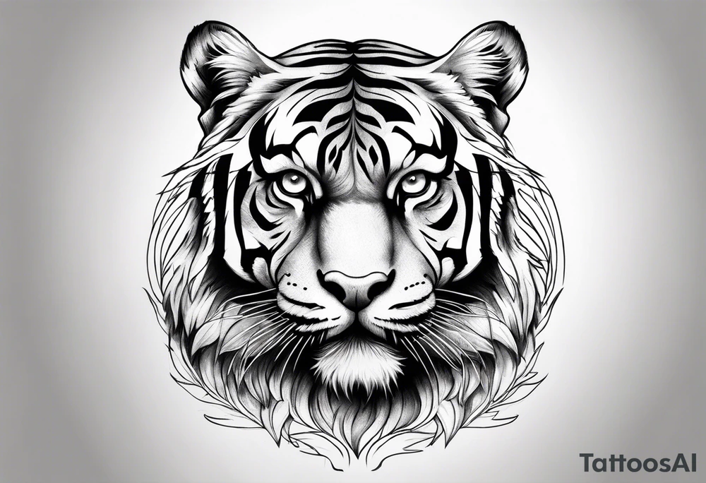 Tiger head tattoo idea