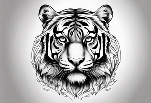 Tiger head tattoo idea