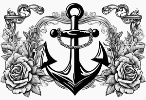 Anchor with ribbon and psalm 23:19 on ribbon tattoo idea