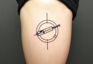 Testosterone injection site with circles tattoo idea