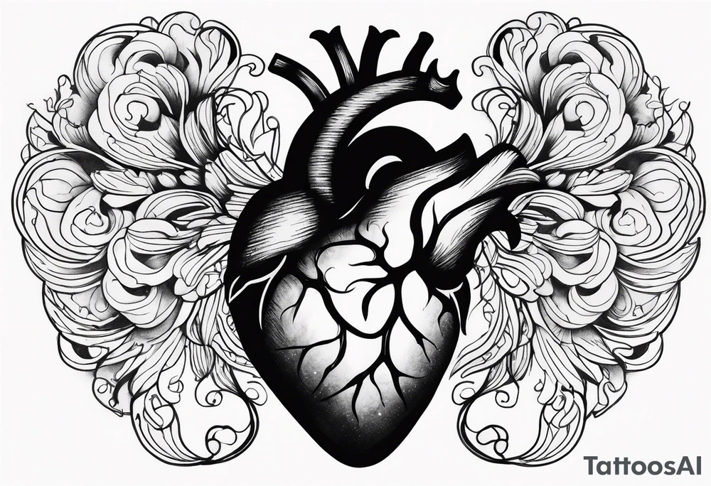 human heart tattoo idea