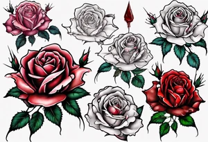 bleeding rose without stem flowers and only thorns tattoo idea