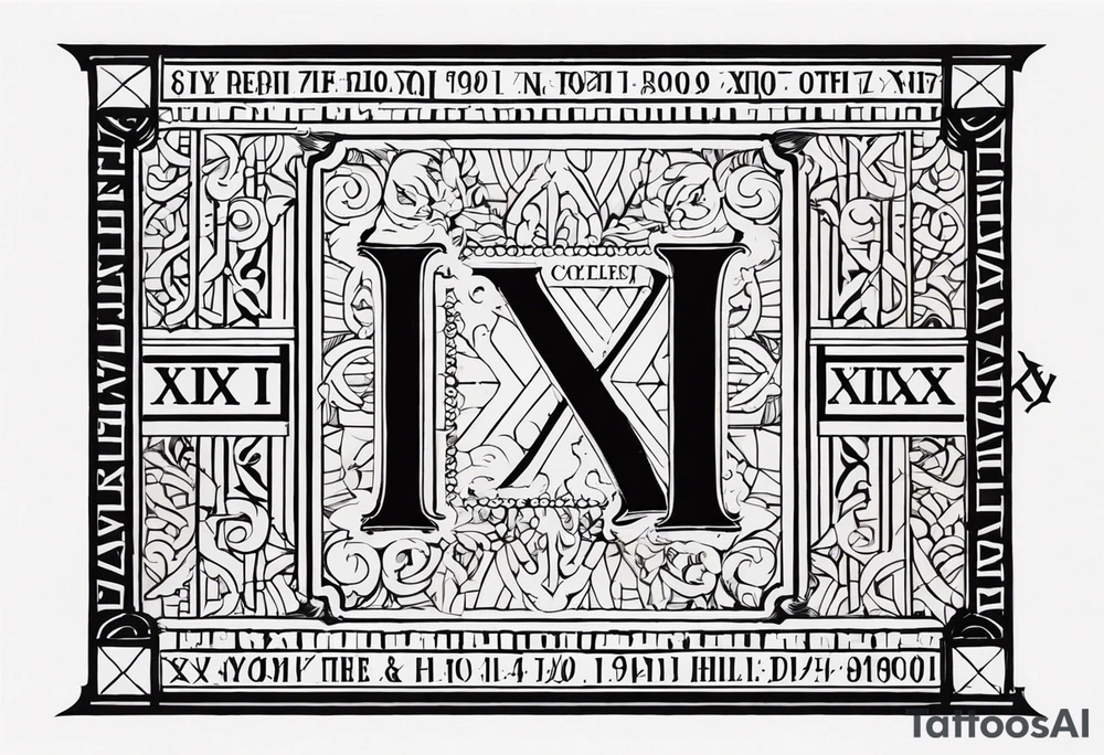 roman numerals  III•XI•XIX with the name ronald and sparkles on the wrist tattoo idea