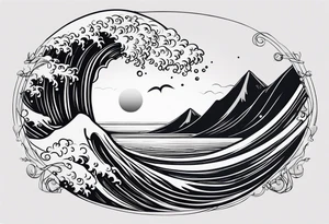 "come what may" written 
in waves tattoo idea