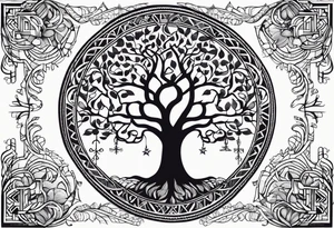 Nordic tree of life , 777 tattoo idea