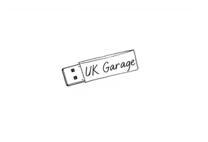 A usb drive with a little piece of sticky tape that says “UK Garage” tattoo idea