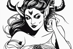 demon pinup tattoo idea