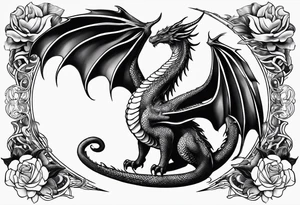 Dragon mushroom wings tattoo idea
