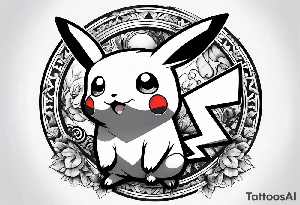 Pikachu in a pokeball tattoo idea