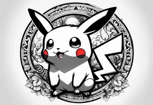 Pikachu in a pokeball tattoo idea
