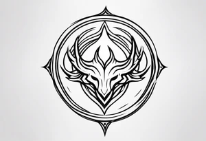 a incubus insignia tattoo. the tattoo needs to have a heart in the center. i want the whole tattoo to look sharp and sharp. tattoo idea