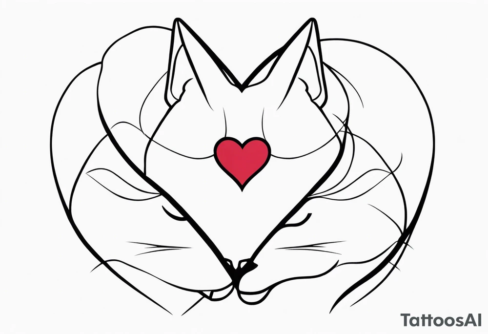 2 cats with a heart tattoo idea