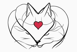 2 cats with a heart tattoo idea