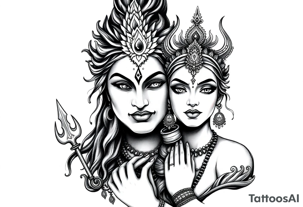Lord Shiva, Godess Kali, Godess Lilith Together tattoo idea