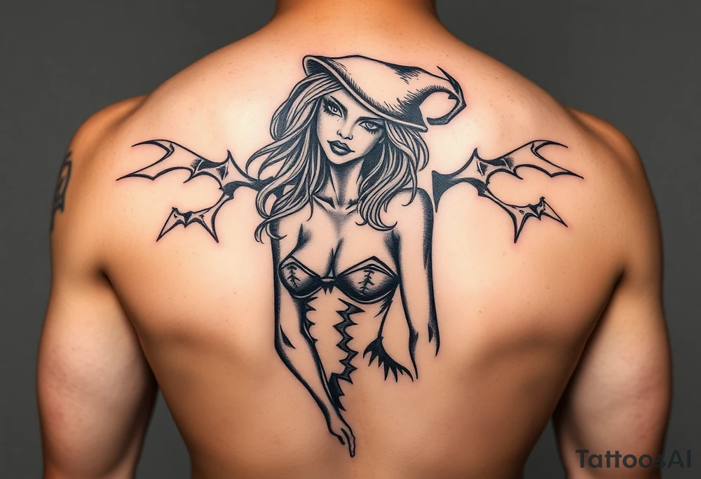 Halloween girl sexy tattoo idea