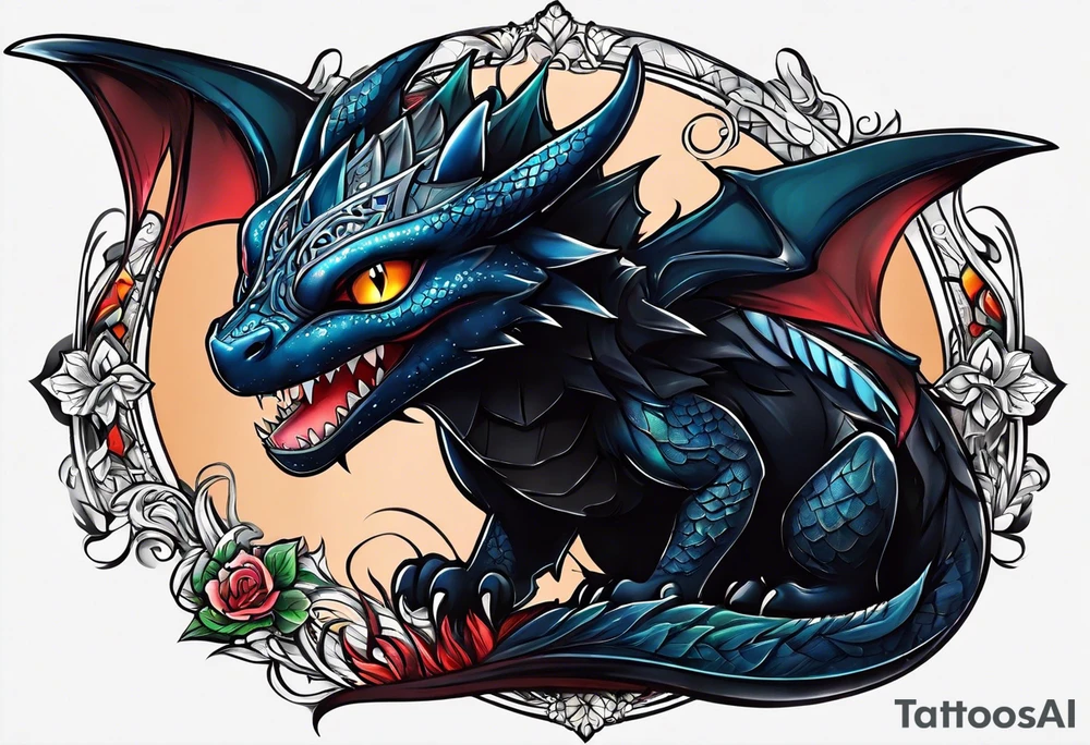 Toothless tattoo idea