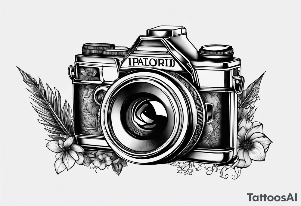 blank polaroid film tattoo idea