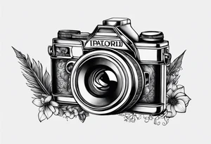 blank polaroid film tattoo idea