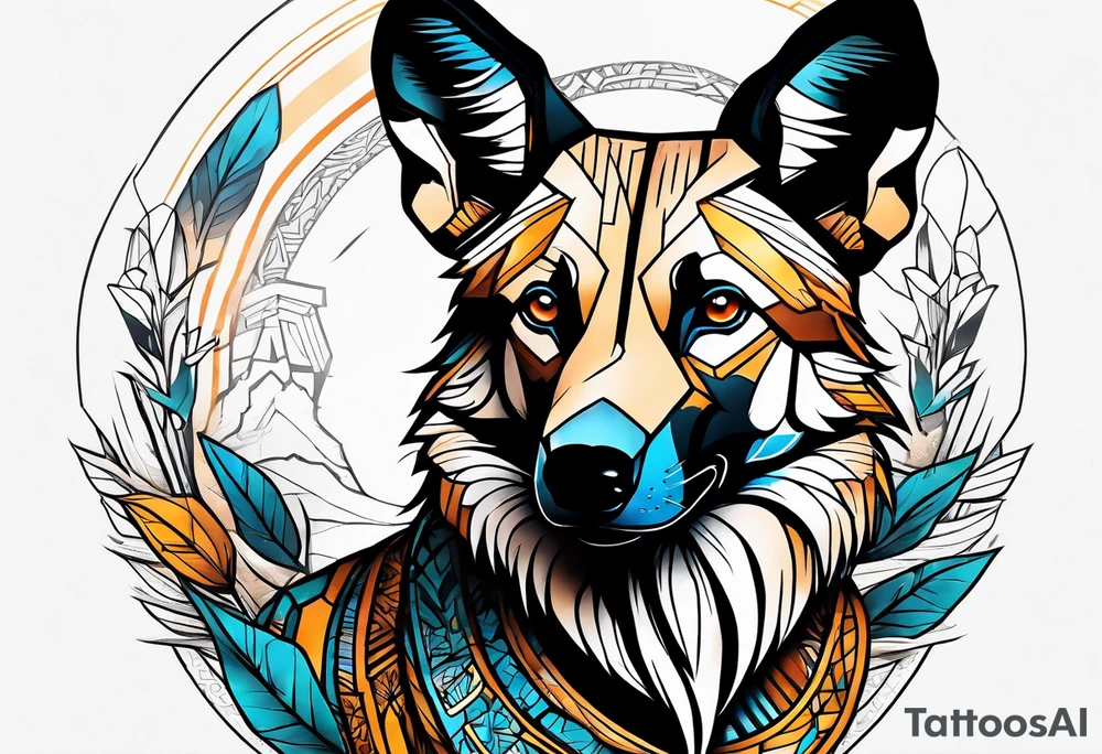African wild dog tattoo idea