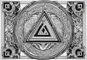 Valhalla shield valknut axe steps tattoo idea