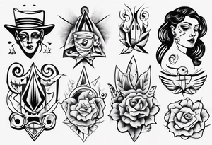 Different old-school-style tattoos tattoo idea
