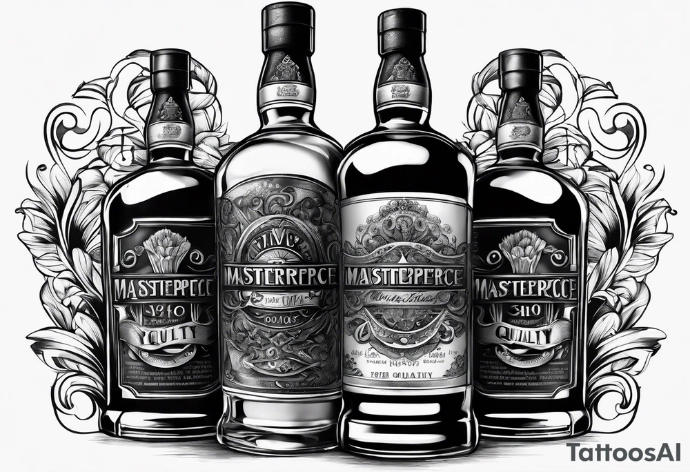 Imported whiskey bottle tattoo idea