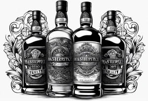 Imported whiskey bottle tattoo idea