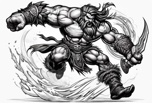 leaping barbarian tattoo idea